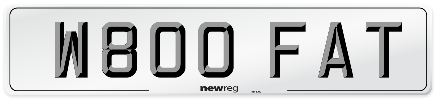 W800 FAT Number Plate from New Reg